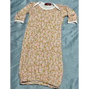 MilkBarn Daisy Bamboo Newborn Gown Sleeper Onesie Girls 0-3 Months